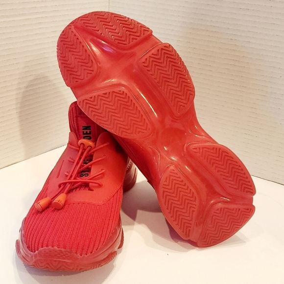 Steve Madden Match-K Trainers Mens with Translucent Sole in Red Sneakers Size 7 - Picture 7 of 9